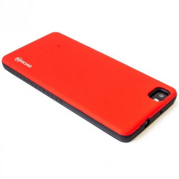 Samsung Galaxy A60 SM-A606F, Szilikon tok, műanyag kerettel, közepesen ütésálló, Roar Rico Armor, piros
