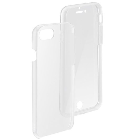 Apple iPhone 12 Mini, Szilikon tok, előlapi, és műanyag hátlapi védelem, 360 Full Cover, átlátszó