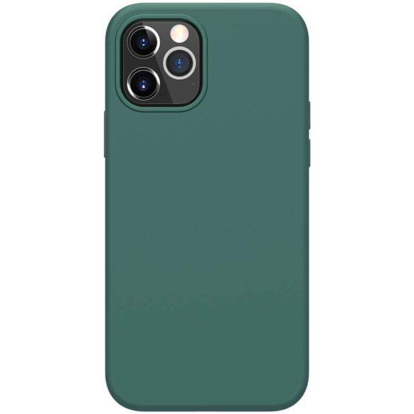Apple iPhone 12 / 12 Pro, Szilikon tok, gumírozott, Nillkin Flex Pure, zöld