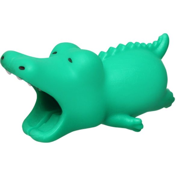 Kábelvédő, krokodil figura, zöld