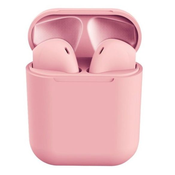 Bluetooth sztereó fülhallgató, v5.0, TWS, töltőtok, iNPods 12, matt, rózsaszín