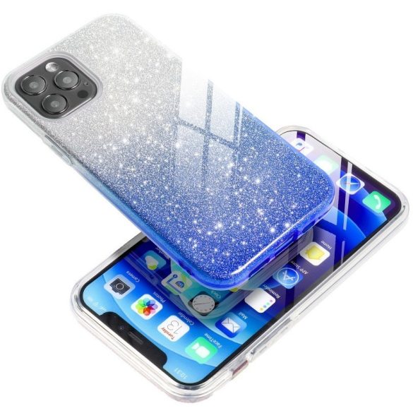 Huawei P Smart (2020), Szilikon tok, csillogó, Forcell Shining, kék/ezüst