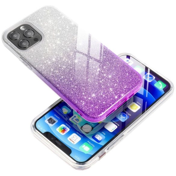 Huawei P Smart (2020), Szilikon tok, csillogó, Forcell Shining, lila/ezüst