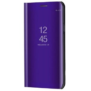 Xiaomi Poco M3, Oldalra nyíló tok, hívás mutatóval, Smart View Cover, lila (utángyártott)