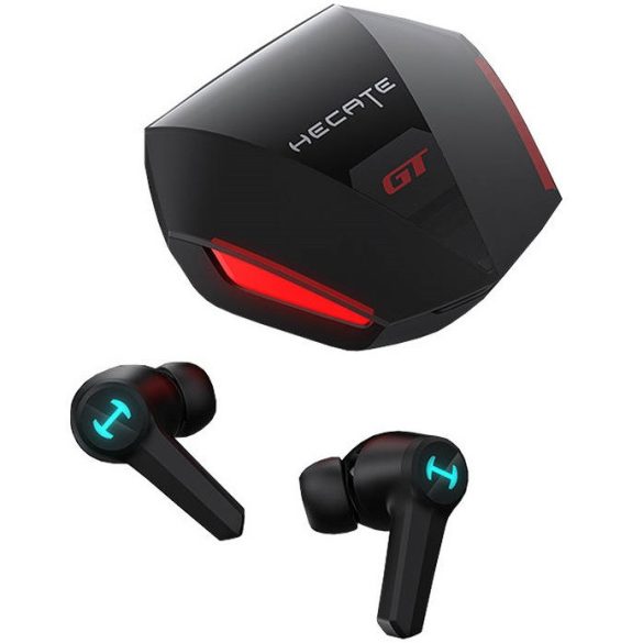 Bluetooth sztereó fülhallgató, v5.2, TWS, töltőtok, érintés vezérlés, vízálló, RGB világítás, játékosoknak ajánlott, Edifier Hecate GT4, fekete
