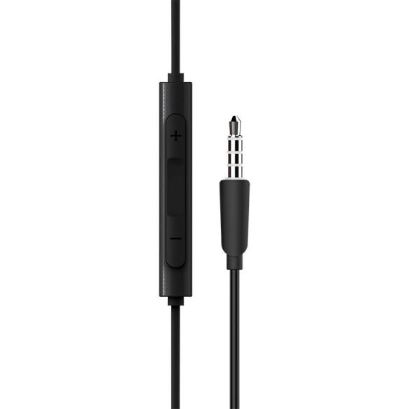 Vezetékes sztereó fülhallgató, 3.5 mm, mikrofon, funkció gomb, hangerő szabályzó, Edifier P205, fekete