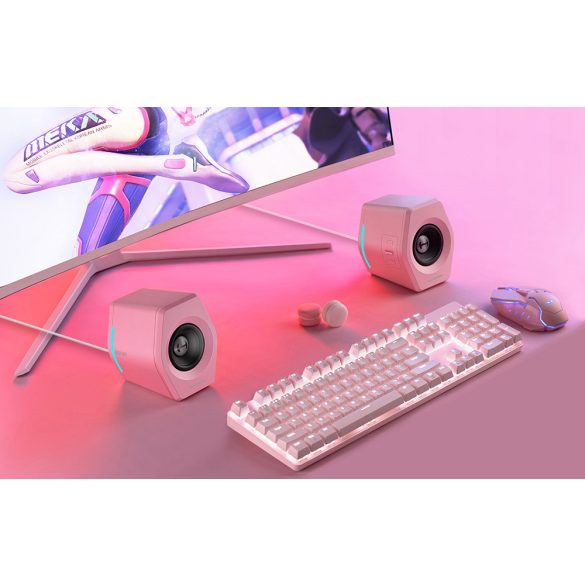 Hangszóró szett, 2.0, 2 x 8W, Bluetooth, USB aljzat, 3.5mm, Edifier HECATE G2000, rózsaszín