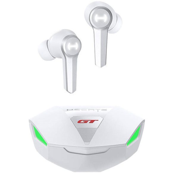 Bluetooth sztereó fülhallgató, v5.2, TWS, töltőtok, érintés vezérlés, vízálló, RGB világítás, játékosoknak ajánlott, Edifier Hecate GT4, fehér
