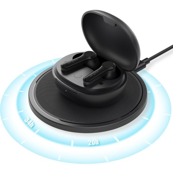Bluetooth sztereó fülhallgató, v5.2, TWS, töltőtok, érintés vezérlés, zajszűrővel, vízálló, játékosoknak ajánlott, EarFun Air Pro 2 TW300B, fekete