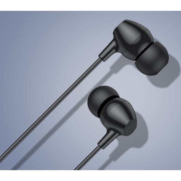 Vezetékes sztereó fülhallgató, 3.5 mm, mikrofon, felvevő gomb, Vipfan M16, fekete