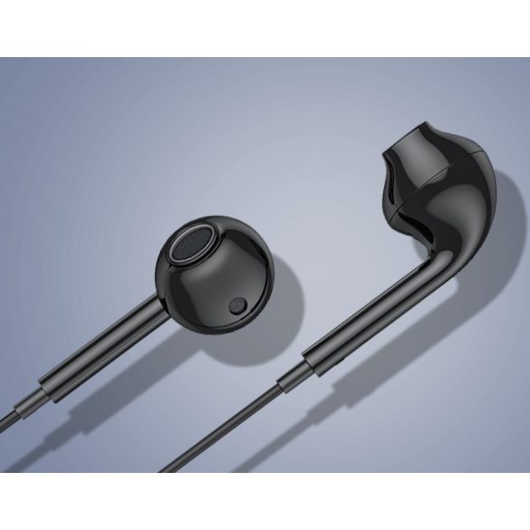Vezetékes sztereó fülhallgató, 3.5 mm, mikrofon, felvevő gomb, Vipfan M15, fekete