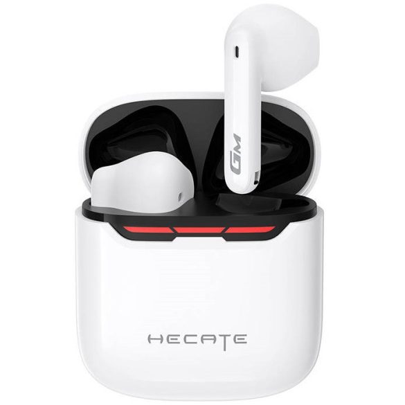 Bluetooth sztereó fülhallgató, v5.3, TWS, töltőtok, érintés vezérlés, zajszűrővel, vízálló, RGB világítás, játékosoknak ajánlott, Edifier Hecate GM3 Plus, fehér