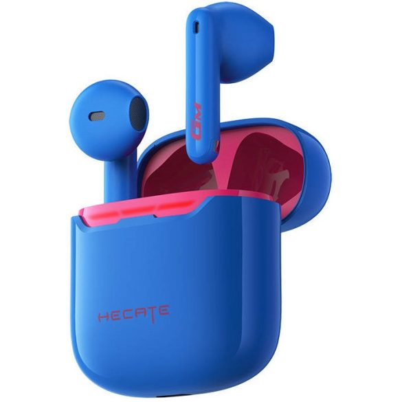 Bluetooth sztereó fülhallgató, v5.3, TWS, töltőtok, érintés vezérlés, zajszűrővel, vízálló, RGB világítás, játékosoknak ajánlott, Edifier Hecate GM3 Plus, kék
