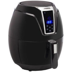 Forró levegős sütő, fritőz, Air Fryer, olaj nélküli, 1400 W teljesítmény, 3.2 l-es, Digitális kijelzővel, 7 programos, rántási, sütési funkció, Princess XL, fekete