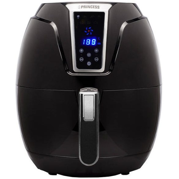 Forró levegős sütő, fritőz, Air Fryer, olaj nélküli, 1400 W teljesítmény, 3.2 l-es, Digitális kijelzővel, 7 programos, rántási, sütési funkció, Princess XL, fekete