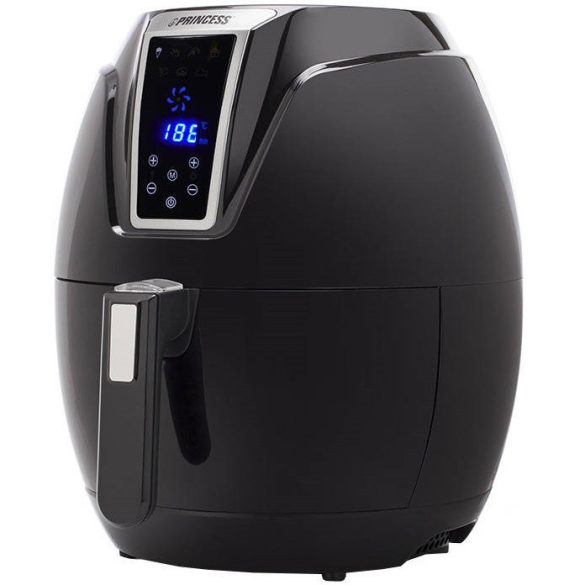 Forró levegős sütő, fritőz, Air Fryer, olaj nélküli, 1400 W teljesítmény, 3.2 l-es, Digitális kijelzővel, 7 programos, rántási, sütési funkció, Princess XL, fekete