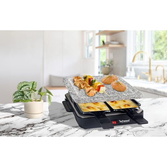 Elektromos Raclette grill, 600 W teljesítmény, Techwood TRA-47P, fekete