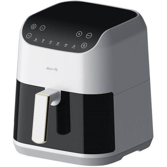 Forró levegős sütő, fritőz, Air Fryer, olaj nélküli, 1300 W teljesítmény, 5.5 l-es, 6 programos, sütés ütemezési funkció, Deerma KZ130, fehér