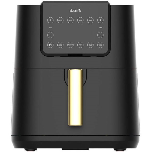 Forró levegős sütő, fritőz, Air Fryer, olaj nélküli, 1700 W teljesítmény, 7.5 l-es, Digitális kijelzővel, 8 programos, Deerma KZ120, fekete