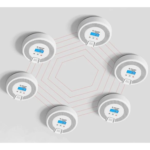 X-Sense CO-3D-W Link+ szén-monoxid riasztó, Wifi kapcsolat, LCD kijelzővel, fehér