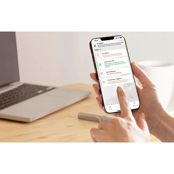 X-Sense XS01-WX füstérzékelő, riasztó, Wifi kapcsolat, fehér