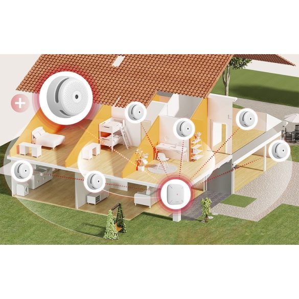 X-Sense XS01-M Link+ Pro füstérzékelő, riasztó, Wifi kapcsolat, fehér