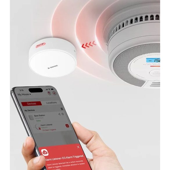 X-Sense SAL51 szén-monoxid és füstérzékelő, riasztó 2in1, Wifi kapcsolat, fehér