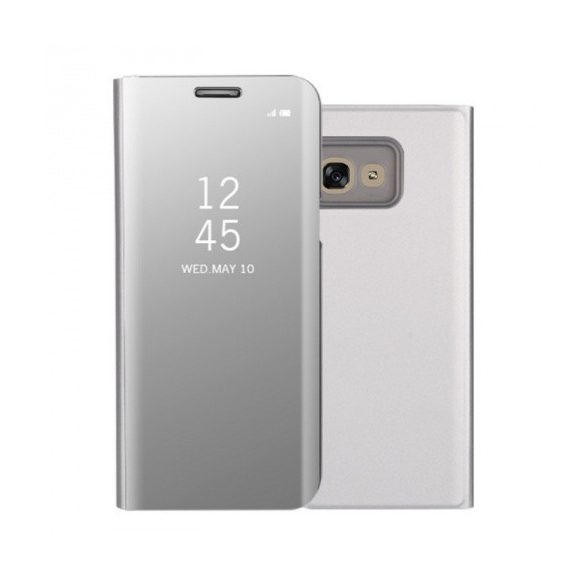 Samsung Galaxy A20e SM-A202F, Oldalra nyíló tok, hívás mutatóval, Smart View Cover, ezüst (utángyártott)