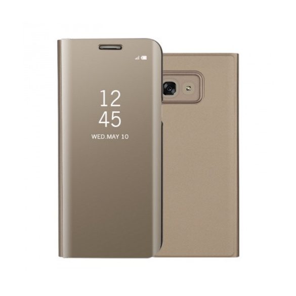 Samsung Galaxy A20e SM-A202F, Oldalra nyíló tok, hívás mutatóval, Smart View Cover, arany (utángyártott)