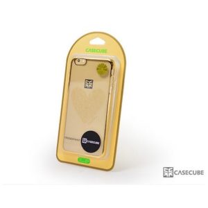 Apple iPhone 6 Plus / 6S Plus, Műanyag hátlap védőtok, szívminta, Casecube Trendpaint, átlátszó/arany