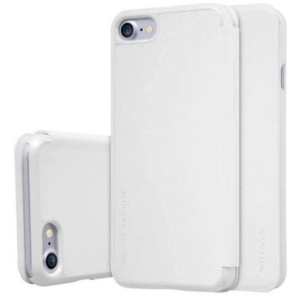 Apple iPhone 7 / 8 / SE (2020) / SE (2022), Oldalra nyíló tok, Nillkin Sparkle, fehér
