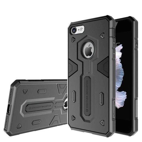 Apple iPhone 7, Műanyag hátlap védőtok, Nillkin Defender II., ütésálló, fekete