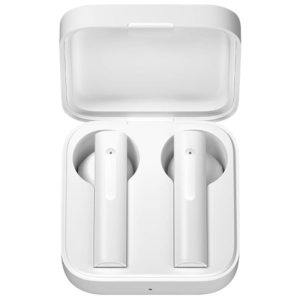 Bluetooth sztereó fülhallgató, v5.0, TWS, töltőtok, zajszűrővel, érintés vezérlés, Xiaomi AirDots / Earphones 2 Basic, fehér, gyári