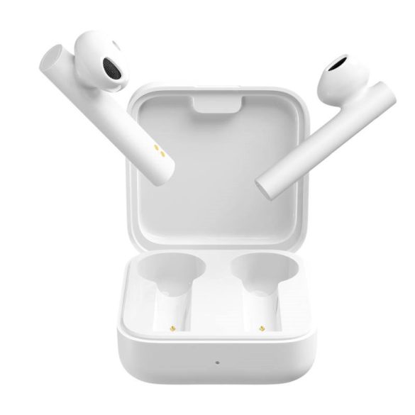 Bluetooth sztereó fülhallgató, v5.0, TWS, töltőtok, zajszűrővel, érintés vezérlés, Xiaomi AirDots / Earphones 2 Basic, fehér, gyári