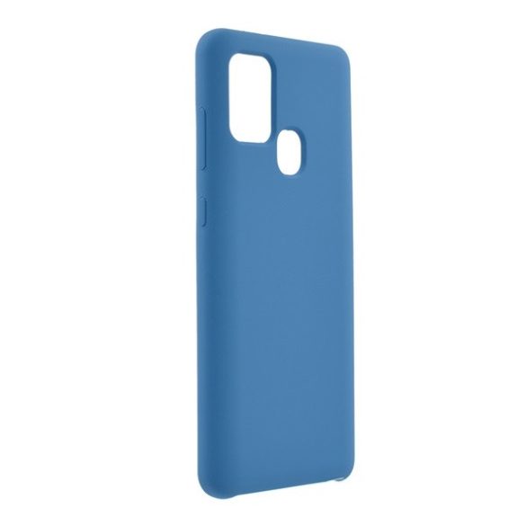 Samsung Galaxy A21s SM-A217F, Műanyag hátlap védőtok, gumírozott, plüss belső, kék