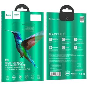 Apple iPhone 12 Mini, Kijelzővédő fólia, ütésálló fólia (az íves részre is!), Tempered Glass (edzett üveg), Hoco A19, fekete