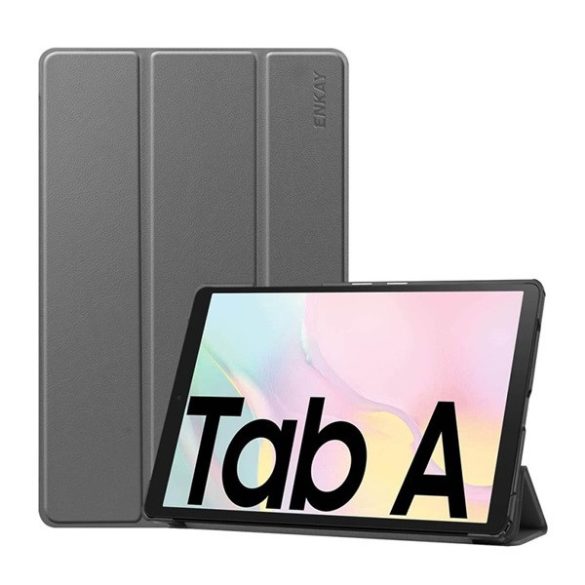 Samsung Galaxy Tab A7 10.4 (2020) SM-T500 / T505, mappa tok, Trifold, Enkay, szürke