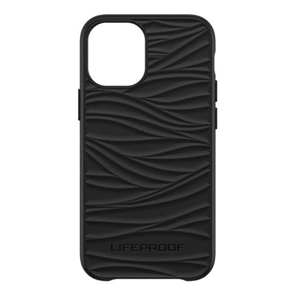 Apple iPhone 12 Mini, Műanyag hátlap védőtok, ultravékony, közepesen ütésálló, környezetbarát, hullám minta, Lifeproof Wake, fekete