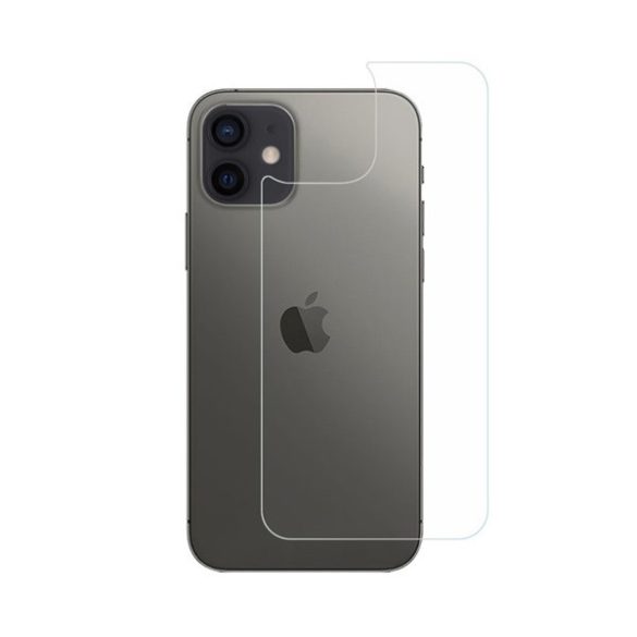 Apple iPhone 12 Mini, Kijelzővédő fólia, ütésálló fólia, hátlapi, Tempered Glass (edzett üveg), Clear