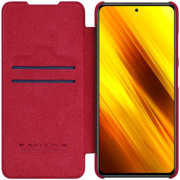 Xiaomi Poco X3 NFC / X3 Pro, Oldalra nyíló tok, Nillkin Qin, piros