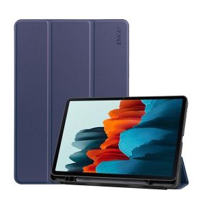 Samsung Galaxy Tab S7 11.0 / Tab S8 11.0, mappa tok, Trifold, Enkay, sötétkék