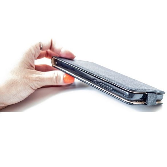 OnePlus 8T / 8T Plus 5G, Forcell lenyitható bőrtok, Slim Flexi, felfelé nyíló - kinyitható, fekete