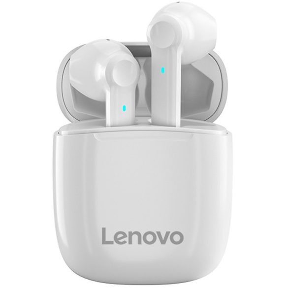 Bluetooth sztereó fülhallgató, v5.0, TWS, töltőtok, vízálló, zajszűrővel, érintés vezérlés, Lenovo XT89, fehér, gyári