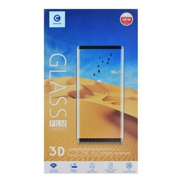 OnePlus Nord N10 5G, Kijelzővédő fólia, ütésálló fólia (az íves részre is!), Tempered Glass (edzett üveg), 3D Full Cover, Full Glue, Mocolo, fekete