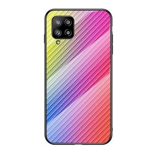 Samsung Galaxy A42 5G / M42 5G SM-A426B / M426B, Szilikon védőkeret, üveg hátlap, karbon minta, színes