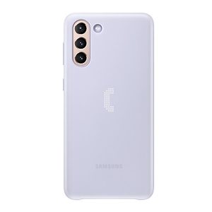 Samsung Galaxy S21 Plus 5G SM-G996, Műanyag hátlap védőtok, ultravékony, LED világítás, lila, gyári