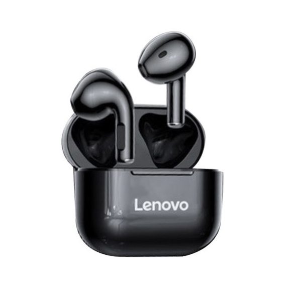 Bluetooth sztereó fülhallgató, v5.0, TWS, töltőtok, zajszűrővel, érintés vezérlés, vízálló, Lenovo LivePods LP40, fekete, gyári