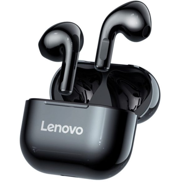 Bluetooth sztereó fülhallgató, v5.0, TWS, töltőtok, zajszűrővel, érintés vezérlés, vízálló, Lenovo LivePods LP40, fekete, gyári