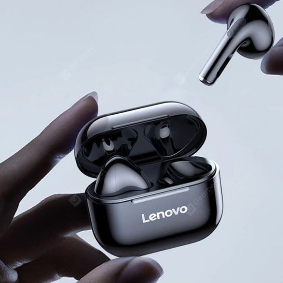 Bluetooth sztereó fülhallgató, v5.0, TWS, töltőtok, zajszűrővel, érintés vezérlés, vízálló, Lenovo LivePods LP40, fehér, gyári
