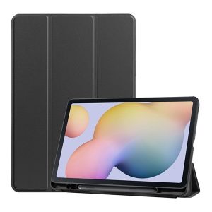 Samsung Galaxy Tab S7 11.0 / Tab S8 11.0, mappa tok, Trifold, érintőceruza tartó, fekete